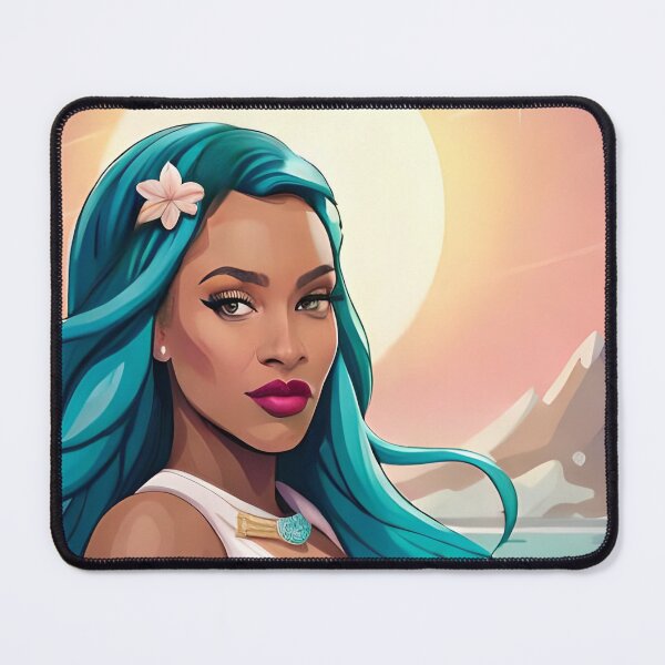 Item preview, Glam Woman Floral Sleeve Goddess Teal Hair Flower designed and sold by Melan Designs.