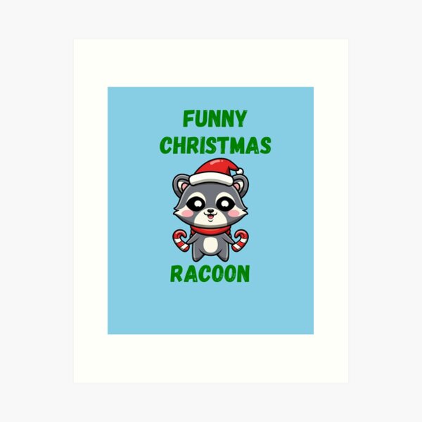 Item preview, Funny Christmas Racoon Cute Kawaii Style designed and sold by Enigma-Graphics.