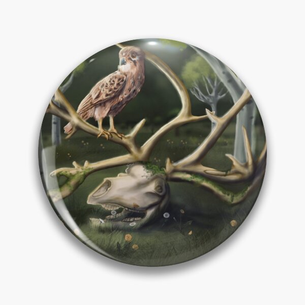 Item preview, Falcon perching on caribou skull designed and sold by RedRott.