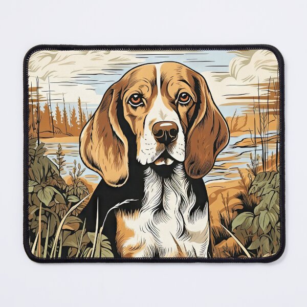 Item preview, Hunting dog beagle dog in retro vintage style designed and sold by WallyPink.