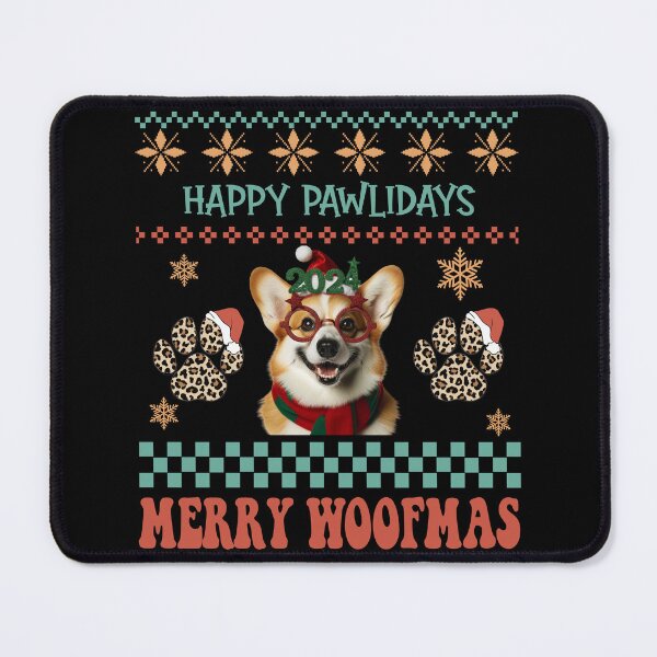 Item preview, "Festive Pembroke Welsh Corgi Ugly Christmas Sweater Design - Happy Pawlidays" designed and sold by Xhevahir.
