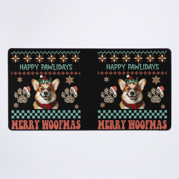 Item preview, "Festive Pembroke Welsh Corgi Ugly Christmas Sweater Design - Happy Pawlidays" designed and sold by Xhevahir.