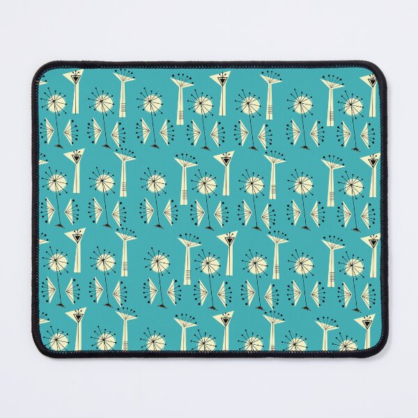 Item preview, Retro pattern No.47a - Mid Century cut flowers - blue designed and sold by TalkingHerds.