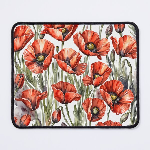 Item preview, Watercolor poppies, light theme designed and sold by PragmaticP.