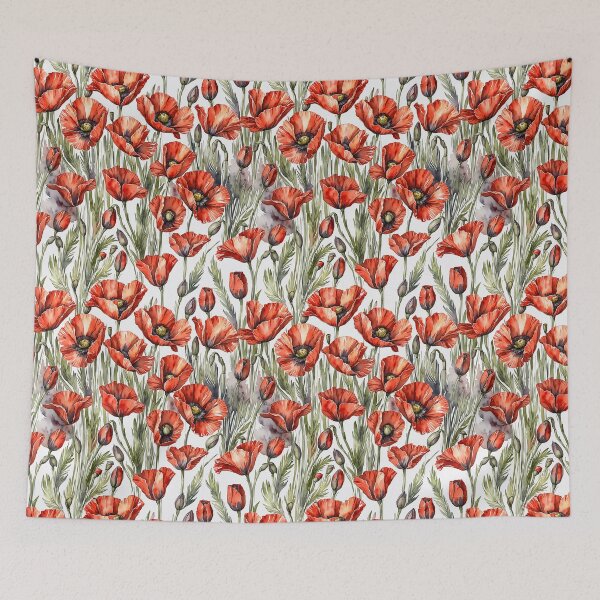 Item preview, Watercolor poppies, light theme designed and sold by PragmaticP.
