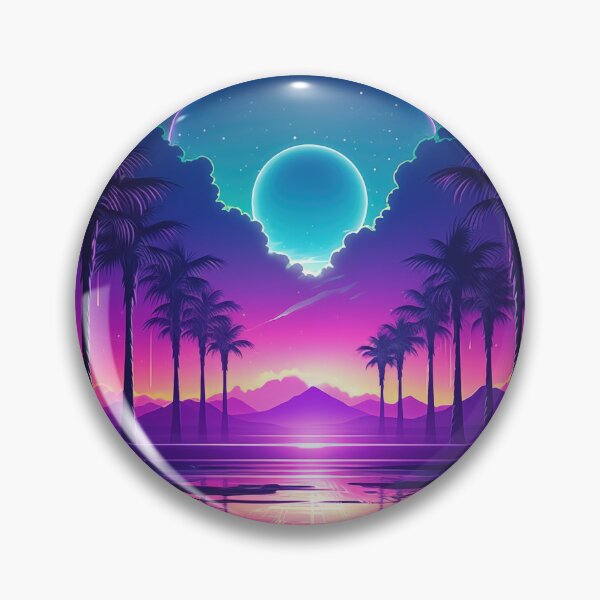 Item preview, Coolwave Canvas: Sunset Serenade in Synth Dreams designed and sold by Mullet Monkey.