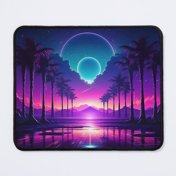 Item preview, Coolwave Canvas: Sunset Serenade in Synth Dreams designed and sold by Mullet Monkey.