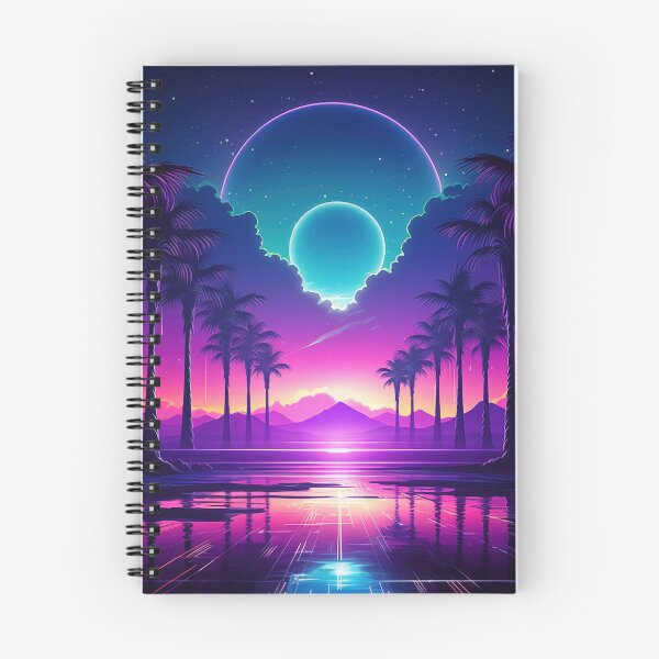 Item preview, Coolwave Canvas: Sunset Serenade in Synth Dreams designed and sold by Mullet Monkey.