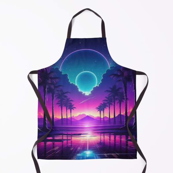 Item preview, Coolwave Canvas: Sunset Serenade in Synth Dreams designed and sold by Mullet Monkey.