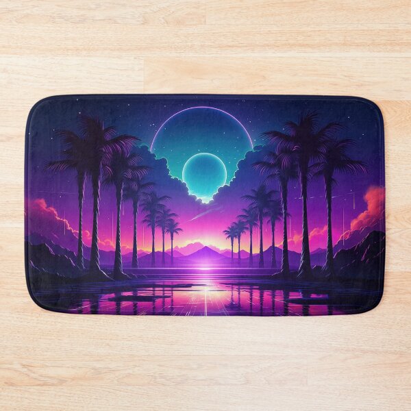 Item preview, Coolwave Canvas: Sunset Serenade in Synth Dreams designed and sold by Mullet Monkey.