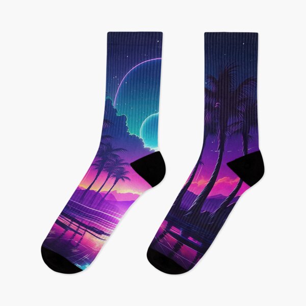 Item preview, Coolwave Canvas: Sunset Serenade in Synth Dreams designed and sold by Mullet Monkey.
