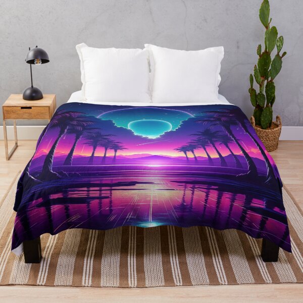 Item preview, Coolwave Canvas: Sunset Serenade in Synth Dreams designed and sold by Mullet Monkey.