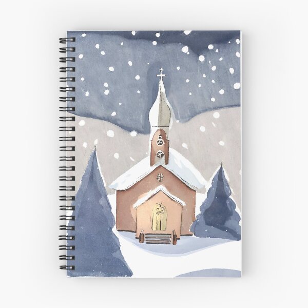 Item preview, Orthodox Christian Church on the Eve of the Nativity Feast - Snowing - Drawing Illustration designed and sold by SeraphimDesigns.