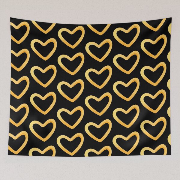 Item preview, Gold heart on the black background designed and sold by elgreko.
