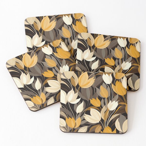 Item preview, Golden tulips in a garden of Autumn designed and sold by liana campbell.