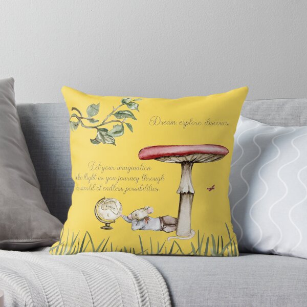 Item preview, Sueña, explora, descubre – Mundo encantado – Amarillo designed and sold by Flapi Home.