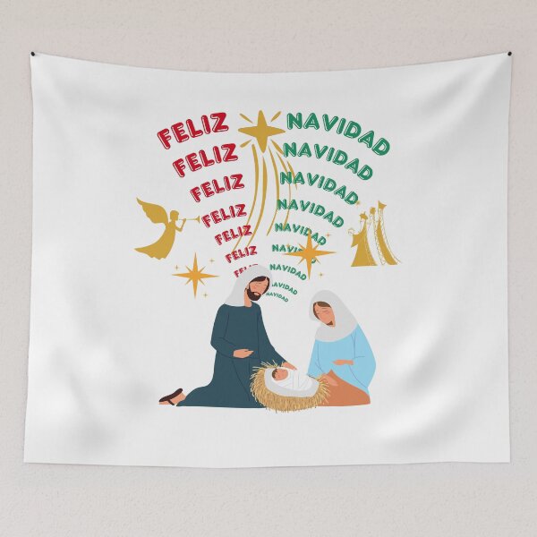 Item preview, Feliz Navidad con el bebe Jesus, los angeles y 3 Reyes designed and sold by Verle-art.