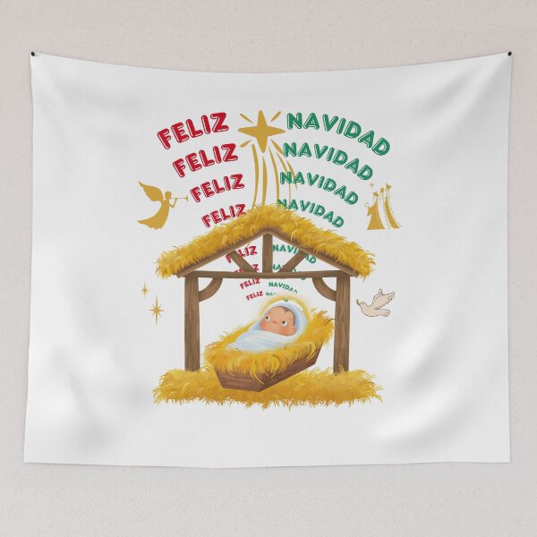 Item preview, Feliz Navidad con el bebe Jesus, los angeles y 3 Reyes designed and sold by Verle-art.