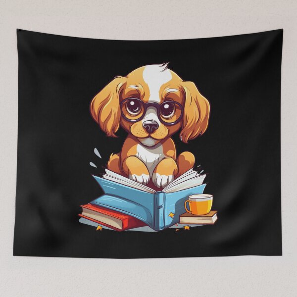 Item preview,  My Cute Dog Reading. Nice Gift For Lovers Of Books And Dogs. designed and sold by LuNkyRose.