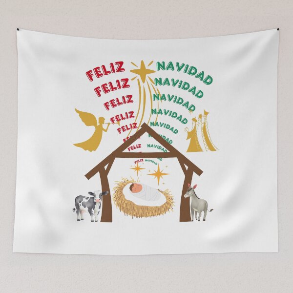Item preview, Feliz Navidad con el bebe Jesus, los angeles y 3 Reyes designed and sold by Verle-art.