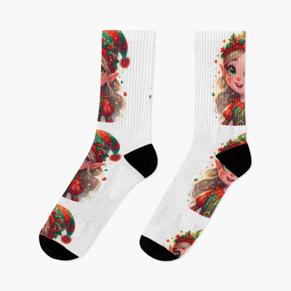 Item preview, Cheerful Elf: Magic in Red and Green designed and sold by AI-Only Creations.