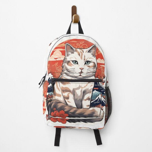 Item preview, Fluffy Cat with Japan Background designed and sold by Fragile Prints.
