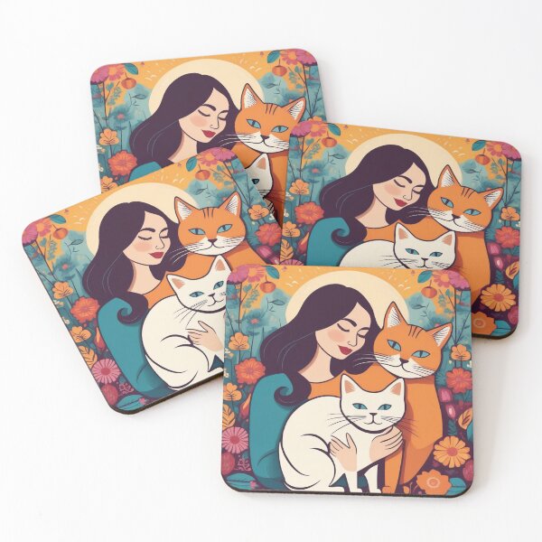 Item preview, Behind Every Strong Woman is Her Cat Sticker designed and sold by 5lav.