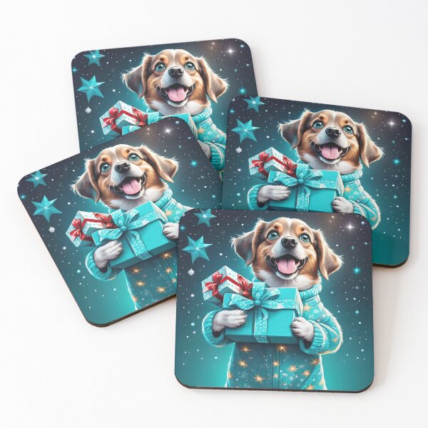 Item preview, Dog in pajamas with Christmas gift. designed and sold by Ciervo Primavera.