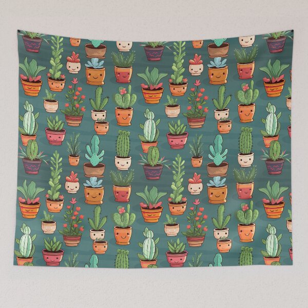 Item preview, Cute Kawaii Style House Plants #1 designed and sold by CareToCanvas.