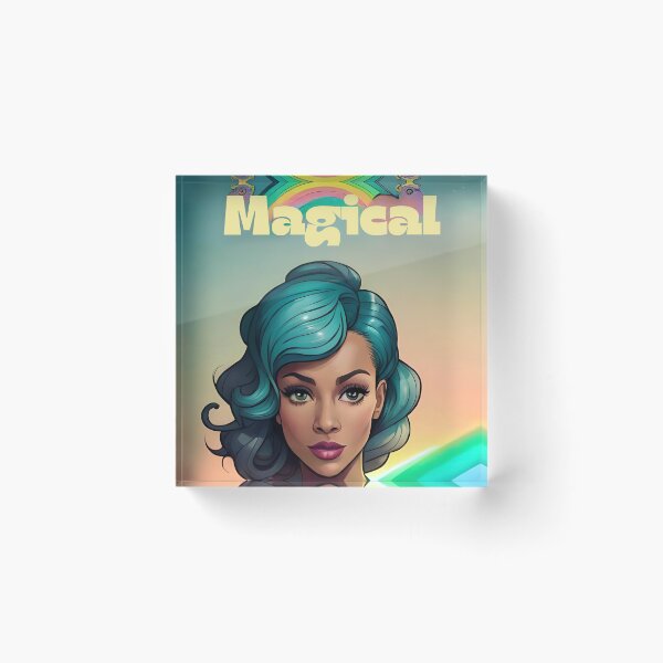 Item preview, Glam Woman Magical Inspiration Rainbow Teal Motivation Woman designed and sold by Melan Designs.