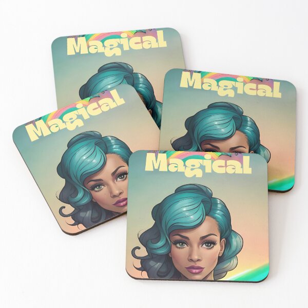 Item preview, Glam Woman Magical Inspiration Rainbow Teal Motivation Woman designed and sold by Melan Designs.