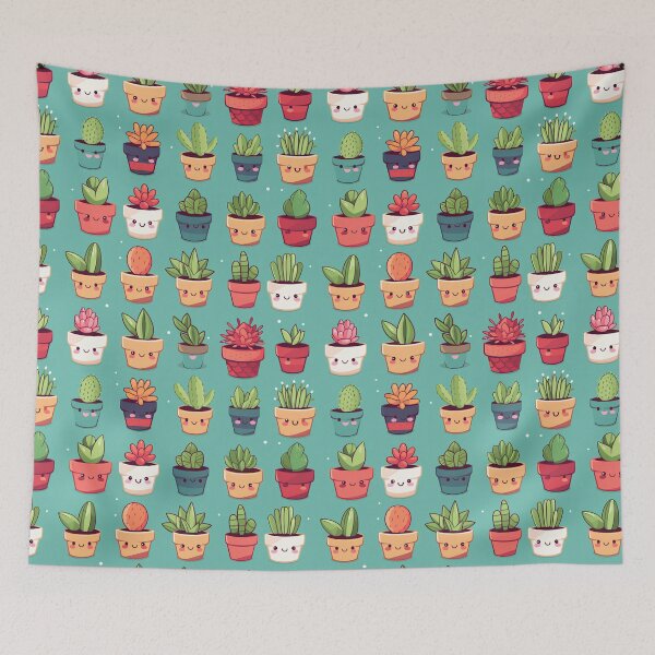 Item preview, Cute Kawaii Style House Plants #3 designed and sold by CareToCanvas.