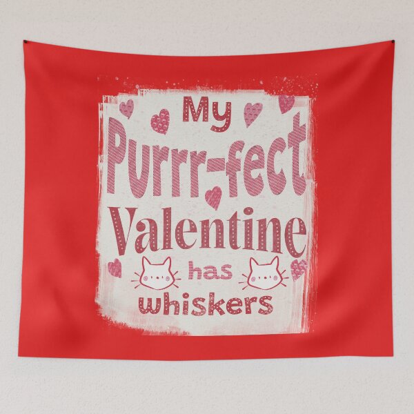Aperçu de l'œuvre Ma Valentine Purrr-fect a des moustaches créée et vendue par dreamlara.