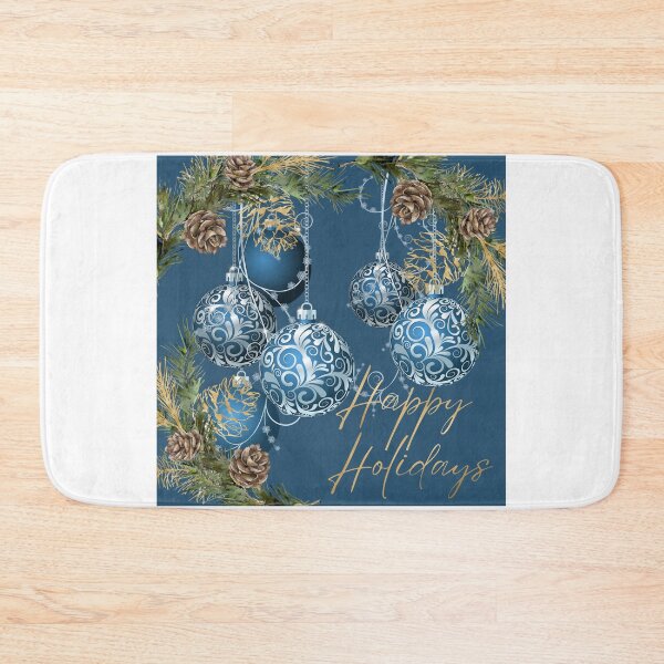 Item preview, Happy Holidays Blue Ornaments with Pine Cones! designed and sold by TidyKitchenInc.