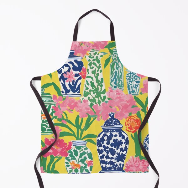 Item preview, Chinoiserie ginger jars on yellow designed and sold by SophieClimaArt.
