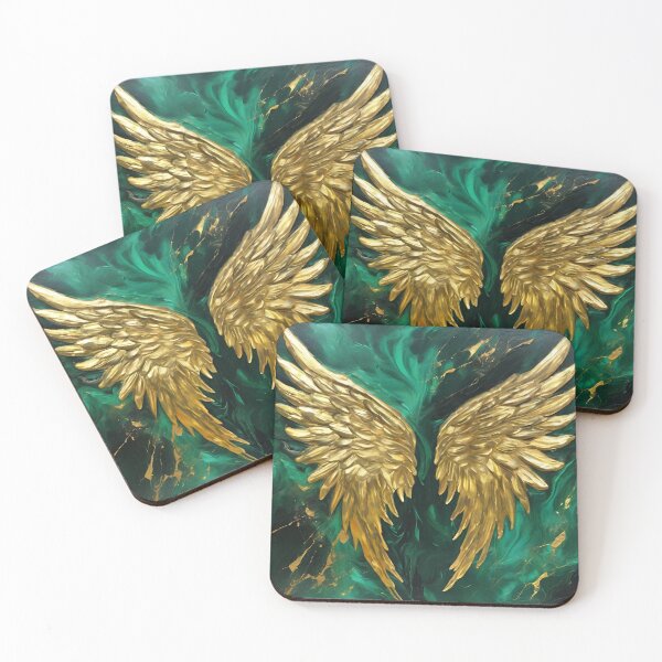 Item preview, Golden Angel Wings and Divine Green Energy for Spiritual Awakening and Angelic Protection designed and sold by GlowtalkDesign.