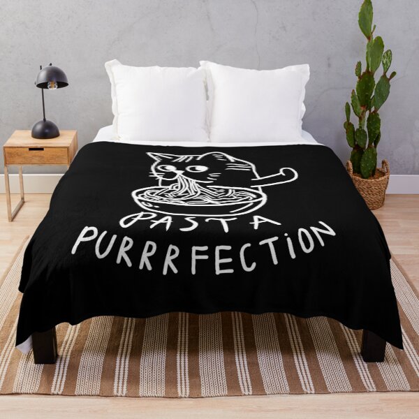 Item preview, Pasta Purrrfection - Italian Cat Eating Spaghetti - White Outline designed and sold by ProverbialCat.