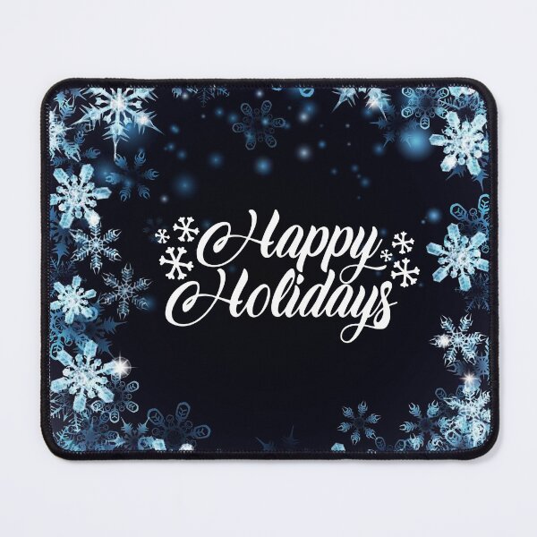 Item preview, Happy Holidays White & Dark Blue Snowflakes! designed and sold by TidyKitchenInc.