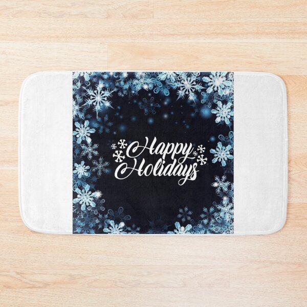 Item preview, Happy Holidays White & Dark Blue Snowflakes! designed and sold by TidyKitchenInc.