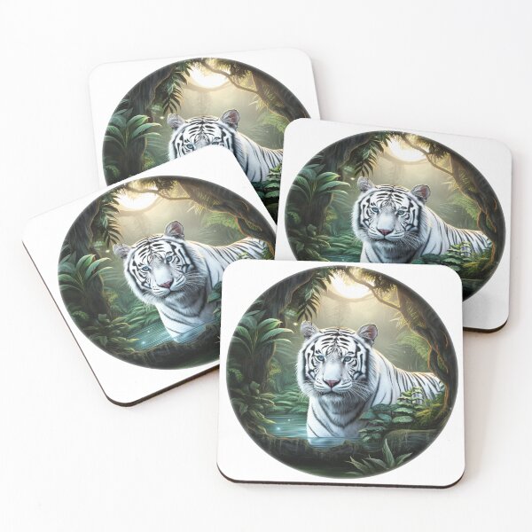 Item preview, White Tiger in a Rain Forest designed and sold by ChristyPatino.
