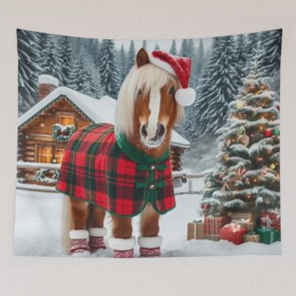 Item preview, The Christmas horse at the chalet. designed and sold by Karine Dupras.