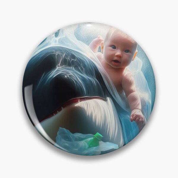 Item preview, Orca with baby in plastic waste designed and sold by Wallisart.