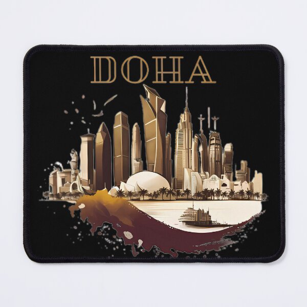 Item preview, “Doha Skyline: Urban Sketch” designed and sold by Art-Vortex-fr.