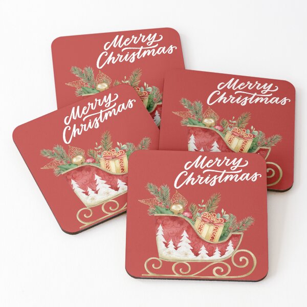 Item preview, Merry Christmas Santa's Sleigh with Presents! designed and sold by TidyKitchenInc.