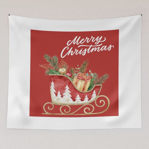 Item preview, Merry Christmas Santa's Sleigh with Presents! designed and sold by TidyKitchenInc.