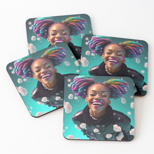 Item preview, Happy black girl in a Winter Wonderland designed and sold by CosmicBlesedEye.