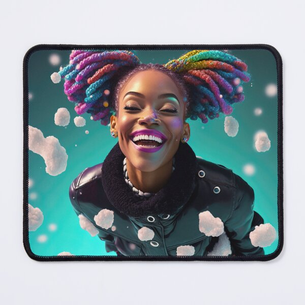 Item preview, Happy black girl in a Winter Wonderland designed and sold by CosmicBlesedEye.
