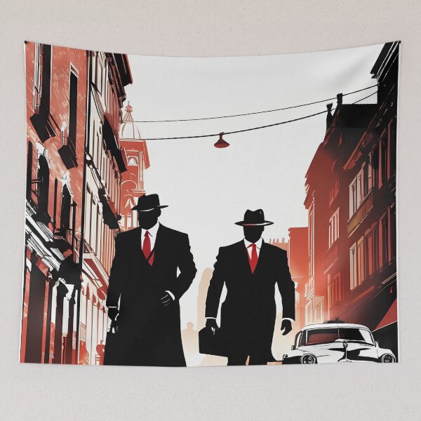 Item preview, Silent Intrigue: Silhouettes That Reveal Mafia Secrets designed and sold by Artedig.