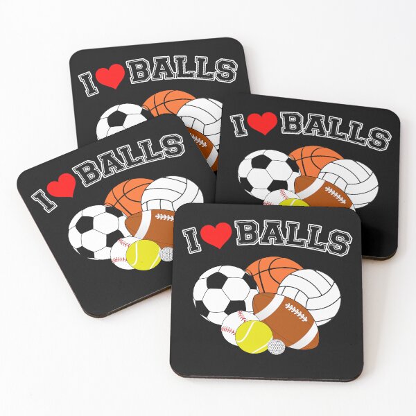Item preview, I love balls / I heart balls designed and sold by Signs for Dark Times.