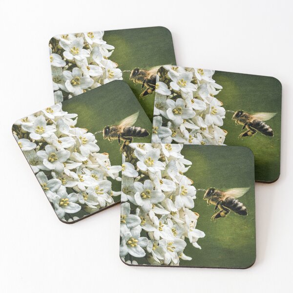 Item preview, Bee and White Flowers designed and sold by Visual Arts Sławomir Grzanek.